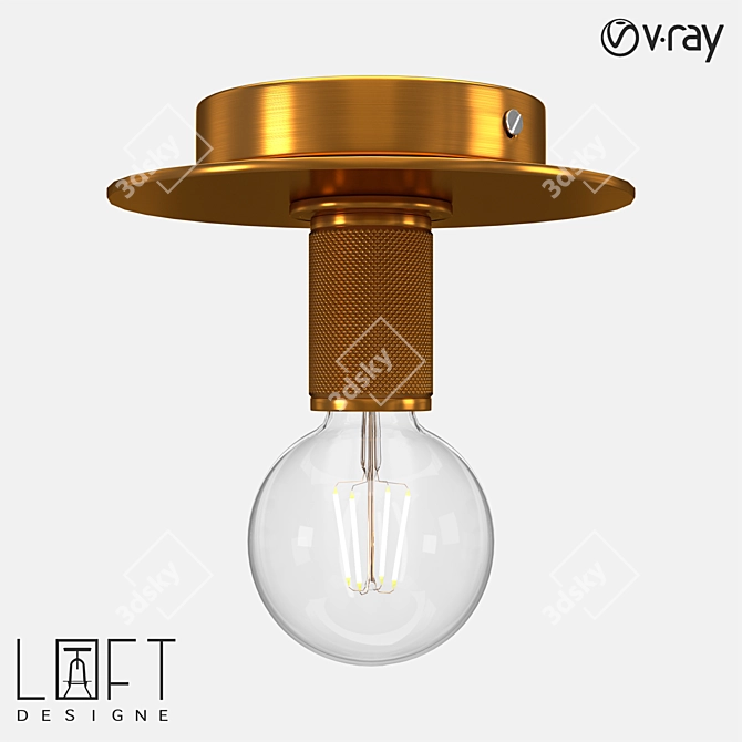 Modern Surface Mounted Metal Light 3D model image 1