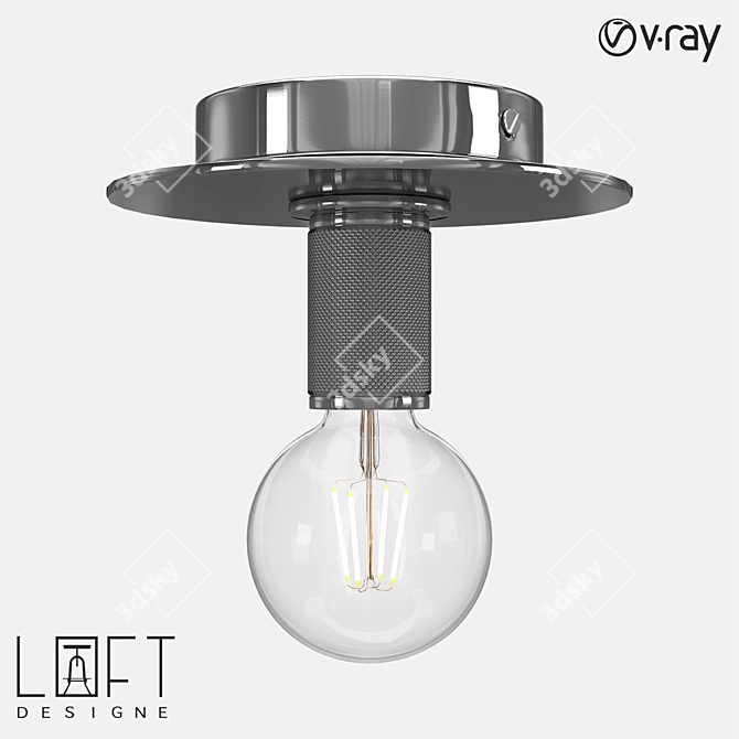 Modern Metal Surface Mounted Light Fixture 3D model image 1