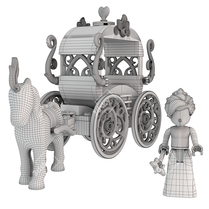 Disney Princess Lego Carriage 3D model image 2