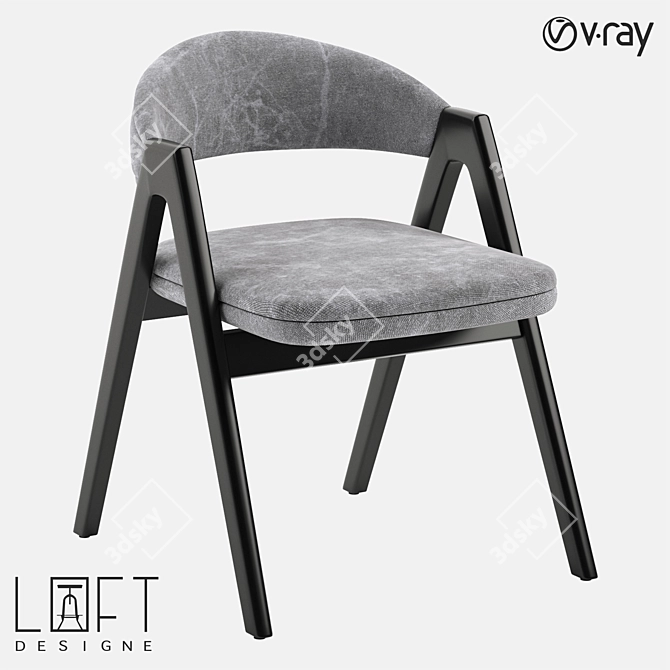 Modern Wood Chair: LoftDesigne 32860 3D model image 1