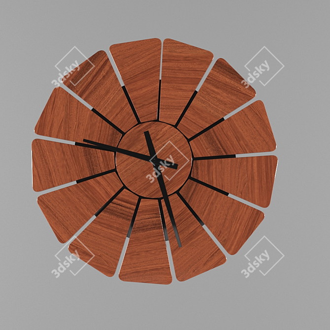 Modern Geometric Wall Clock 3D model image 1