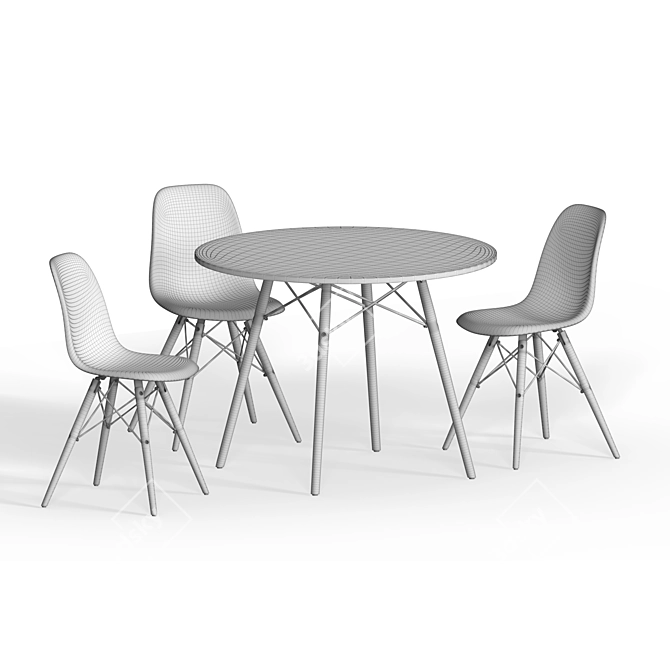 Barry Dining Table: Quality, Style, and Reliability 3D model image 3