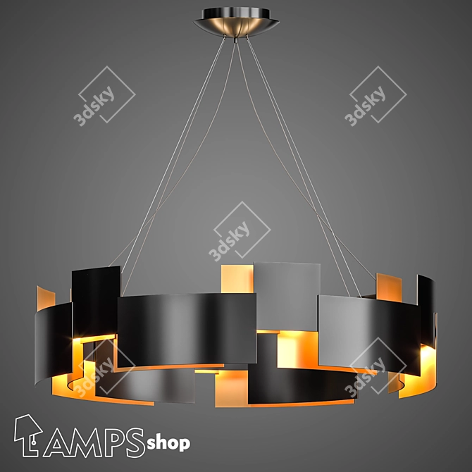 Modern OBN Chandelier - Ø 60 80 120 3D model image 1