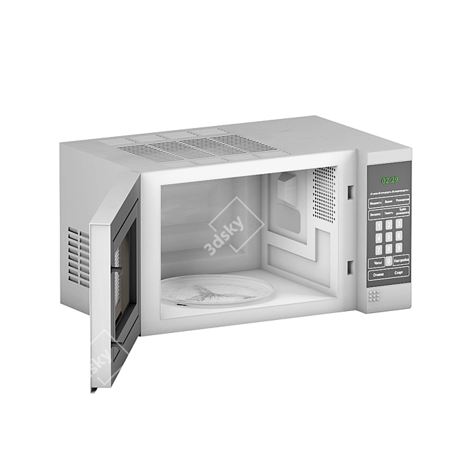 Compact Microwave Oven 3D model image 3