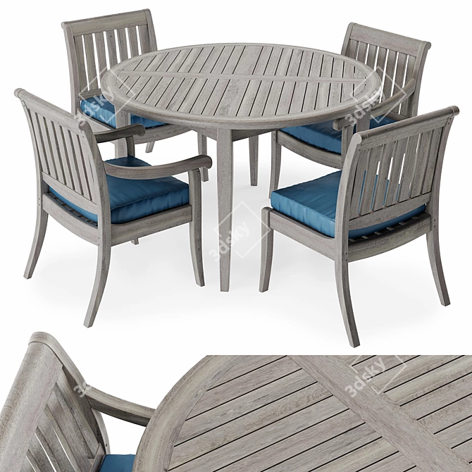 Elegant Argento Side Chairs 3D model image 1