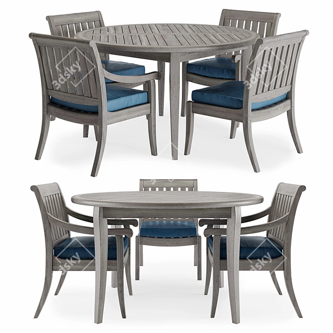 Elegant Argento Side Chairs 3D model image 2