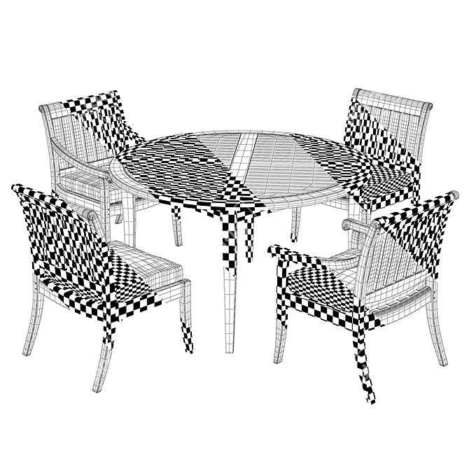 Elegant Argento Side Chairs 3D model image 5