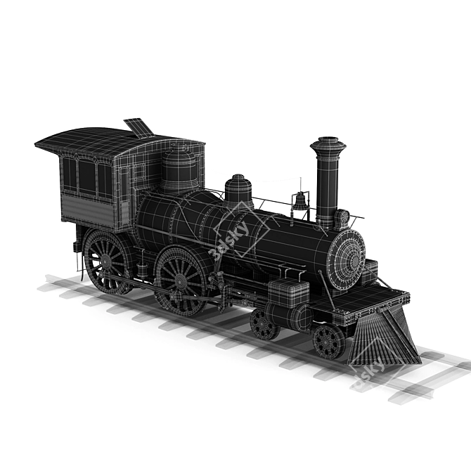 Baldwin Steam Locomotive - Authentic 4-4-0 Model 3D model image 2