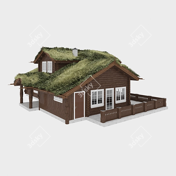 Title: Eco-Roofed House 3D model image 2