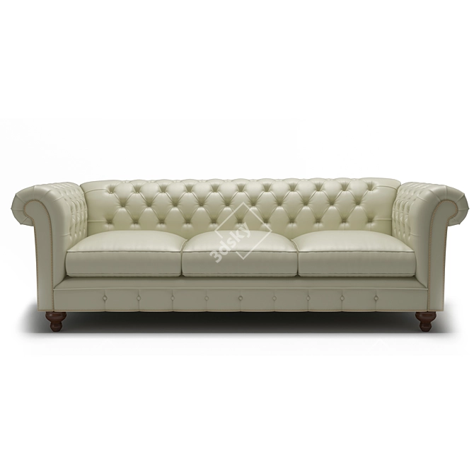 Elegant Chesterfield Sofa | High-Quality Model 3D model image 1