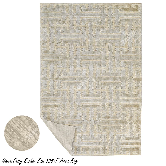 Feizy Saphir Zam 3251F: Luxurious Area Rug for Elegant Spaces 3D model image 1