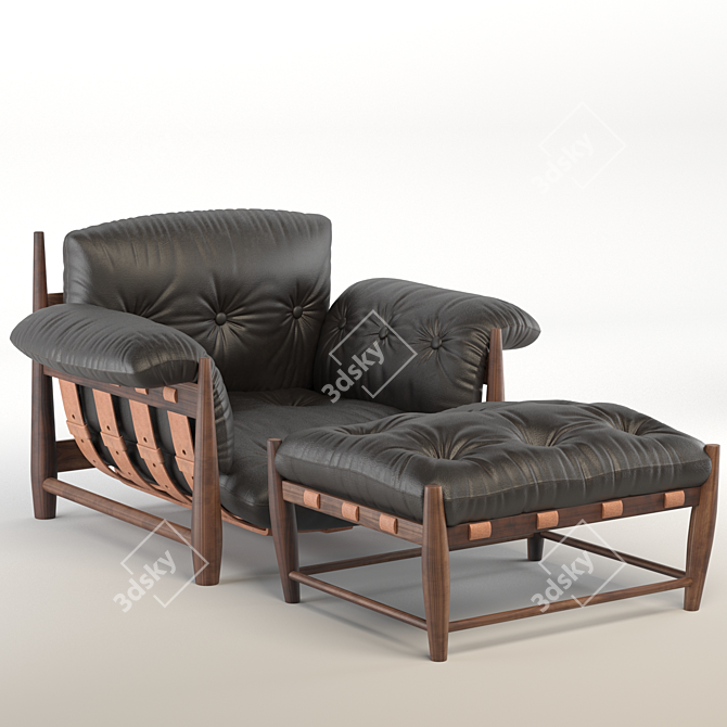 Modern Mole Armchair Set 3D model image 1