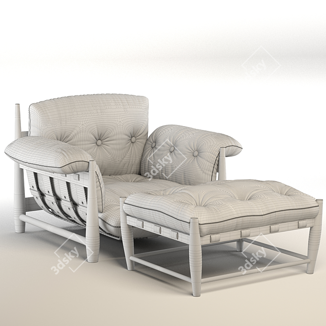 Modern Mole Armchair Set 3D model image 3