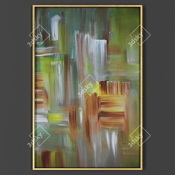 Elegant Framed Artwork 3D model image 1