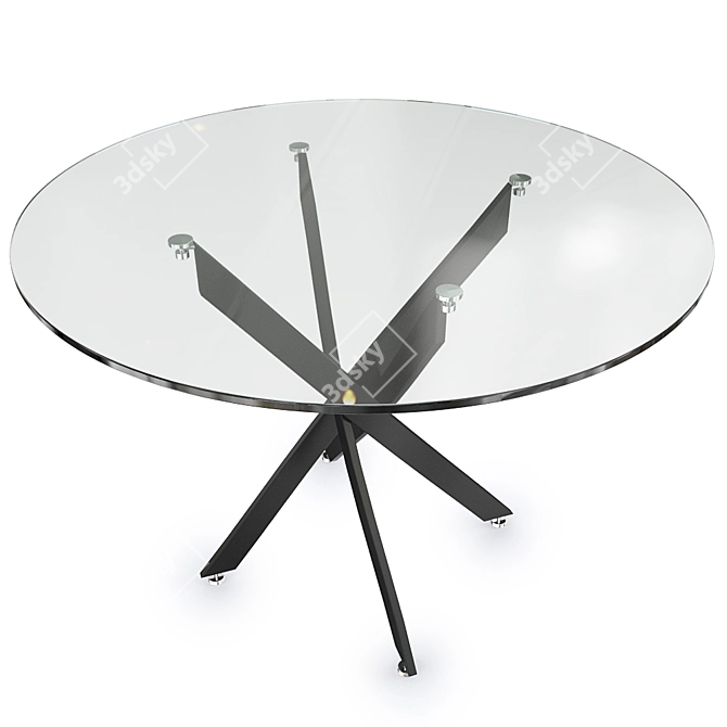 Modern Glass Top Woodville Komo Black Table 3D model image 1
