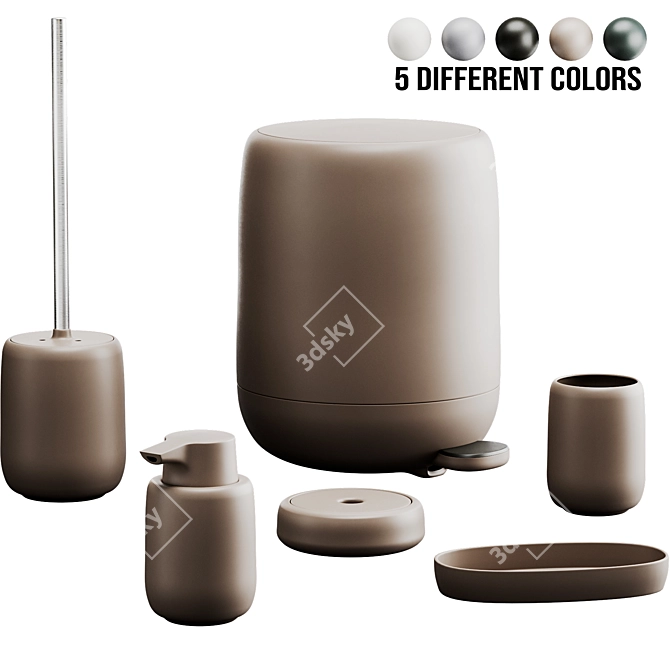 Sleek SONO Bathroom Set: Modern Accents in 5 Vibrant Colors 3D model image 1