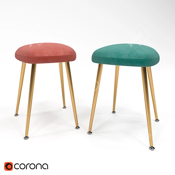 Stylish Redoute Stool: Topim 3D model image 1