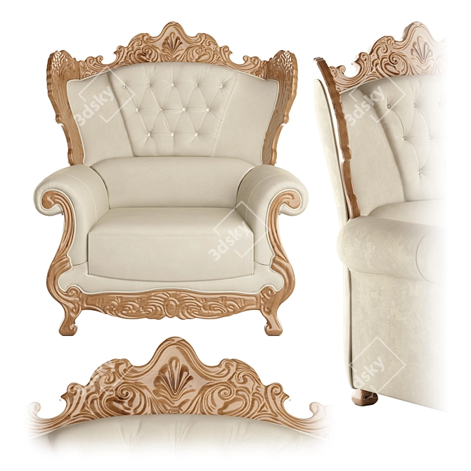 Elegant Versale Armchair: The epitome of style 3D model image 1