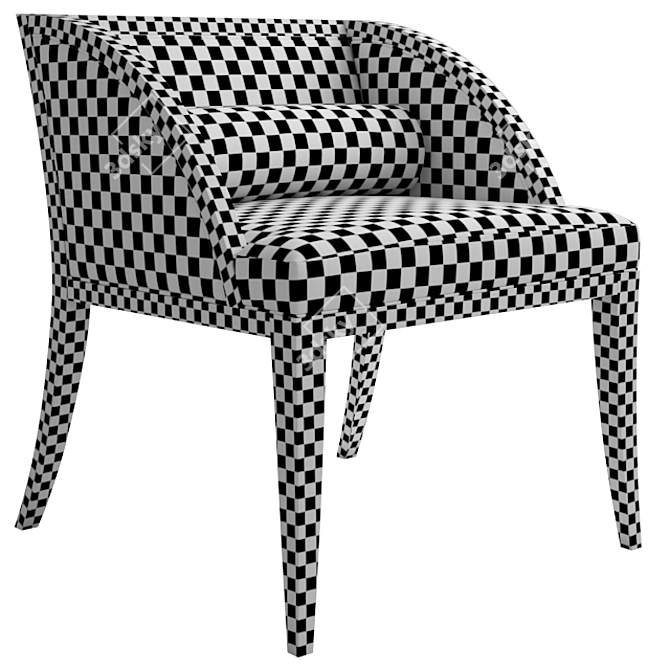 Elegant Palerme Dining Chair 3D model image 3