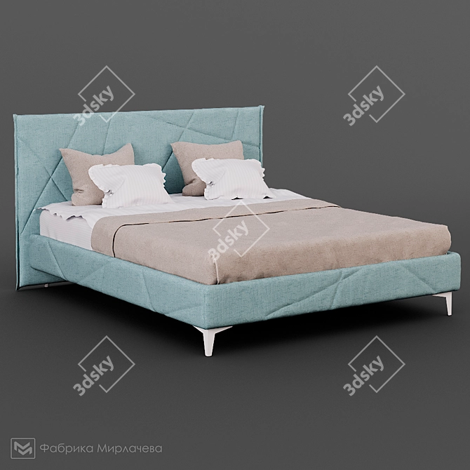 Luxury Alba Bed: Stylish & Comfortable 3D model image 1