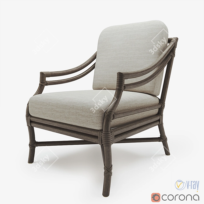 McGuire Rattan Target Chair: Timeless Elegance for Any Space 3D model image 1