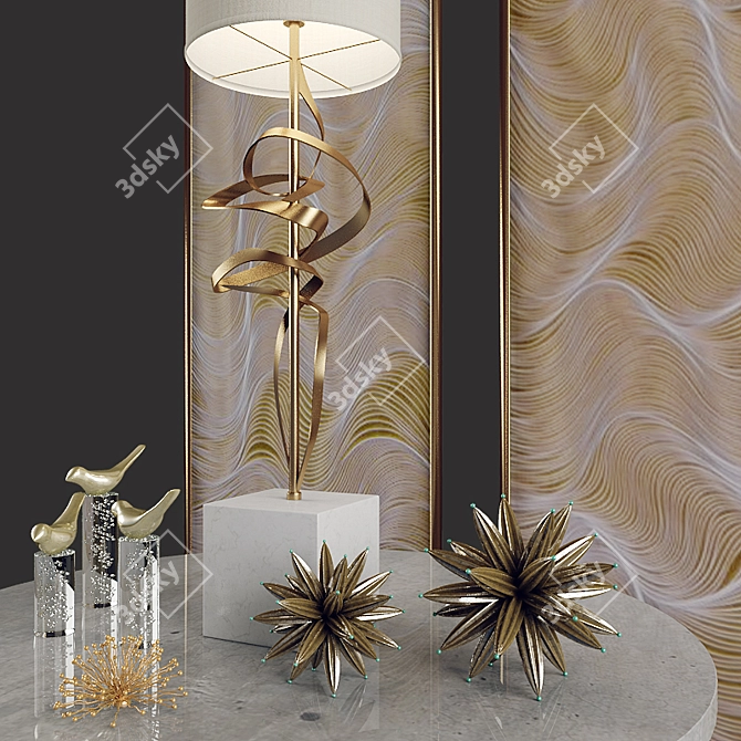 Elegant Architecture Lamp Set 3D model image 2