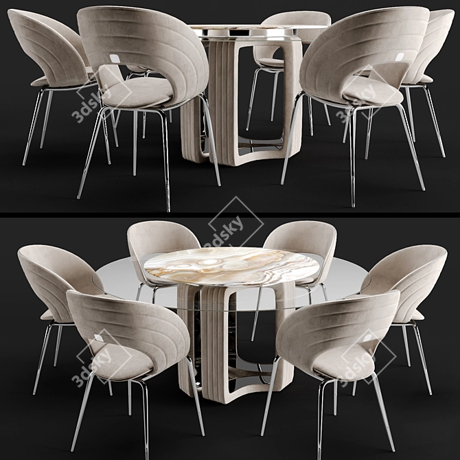 Elegant Visionnaire Table Chair 3D model image 1