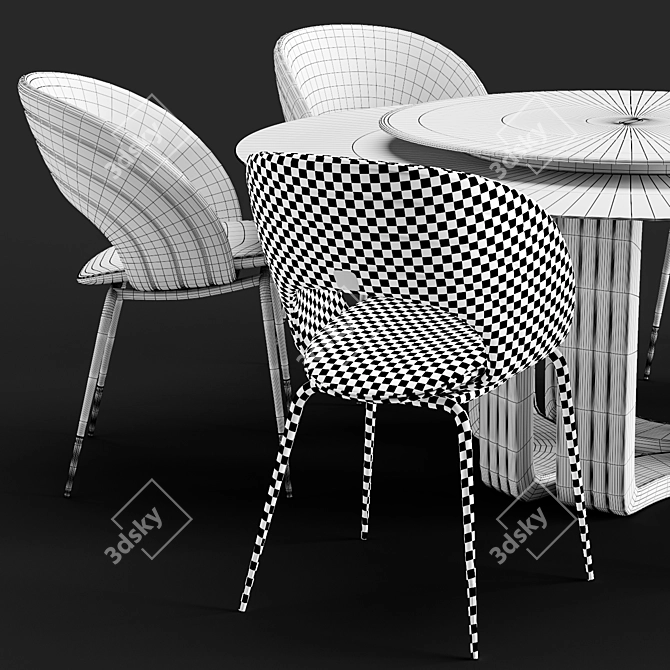 Elegant Visionnaire Table Chair 3D model image 3