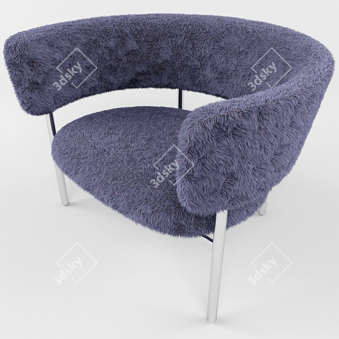 Bold Fur Chair 3D model image 1