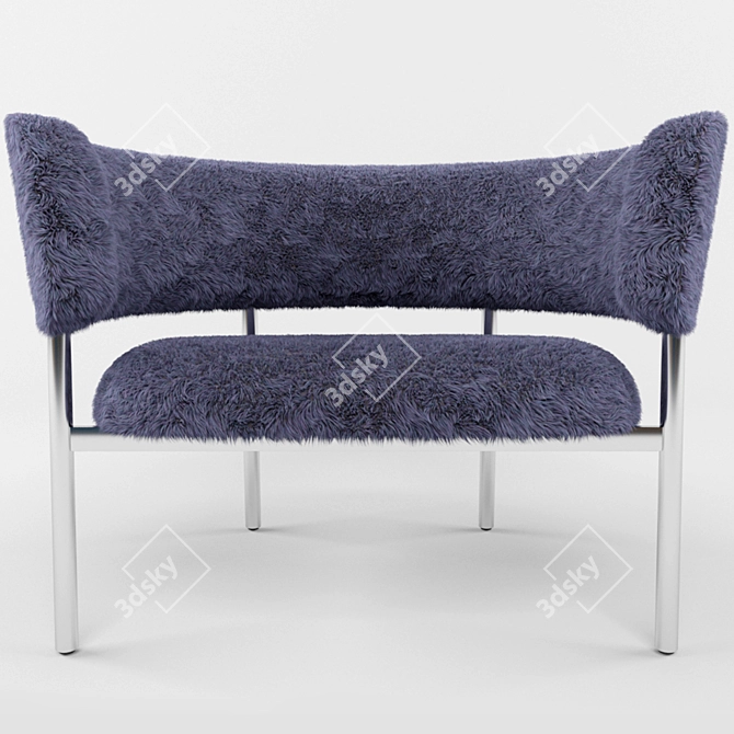 Bold Fur Chair 3D model image 2