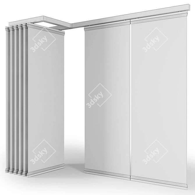 Modern Glass Sliding Walls 3D model image 2