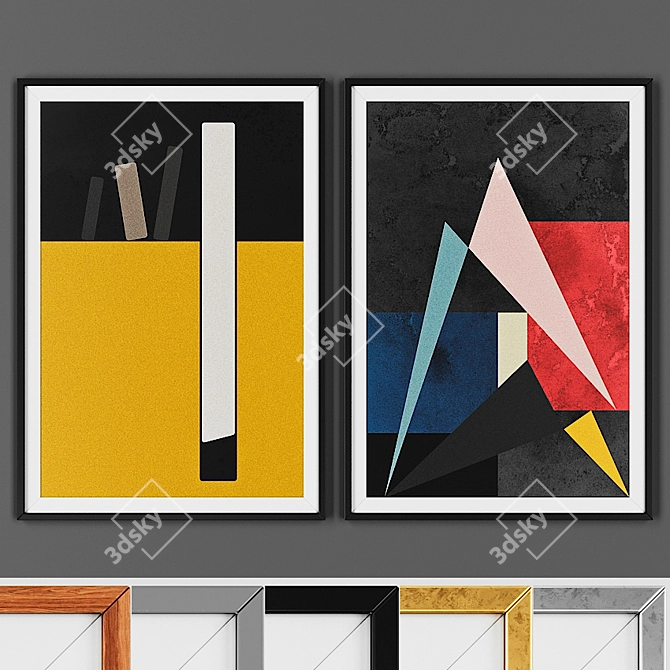 Geometric Abstract Frame Set 3D model image 1