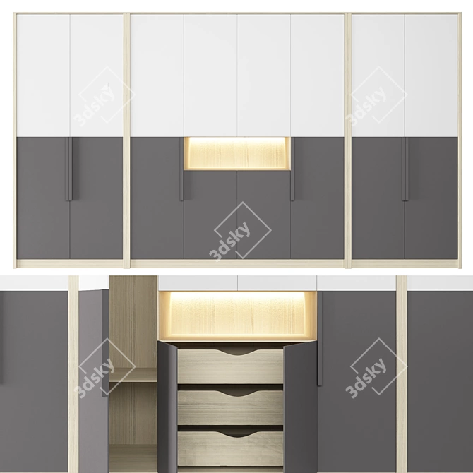 Arvo Weight Cabinets: Sleek & Stylish Storage Solution 3D model image 1