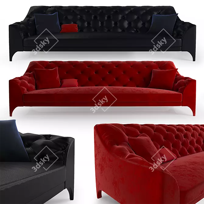 Brando Selva: Stylish 4-Seater Sofa 3D model image 1