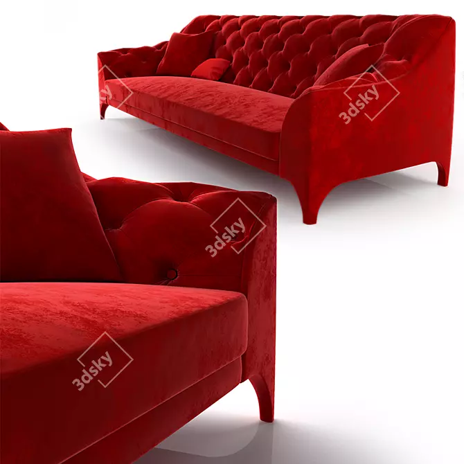 Brando Selva: Stylish 4-Seater Sofa 3D model image 3