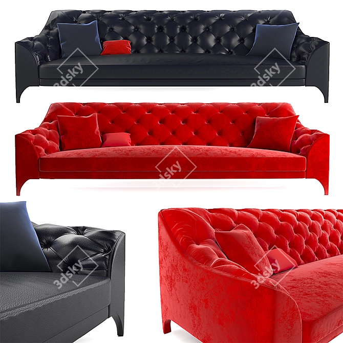 Brando Selva: Stylish 4-Seater Sofa 3D model image 7