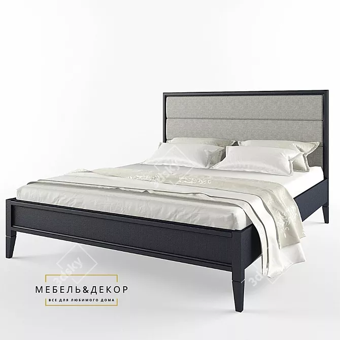 American Style Bed Collection | Saffron & Grey Agate Finish 3D model image 3