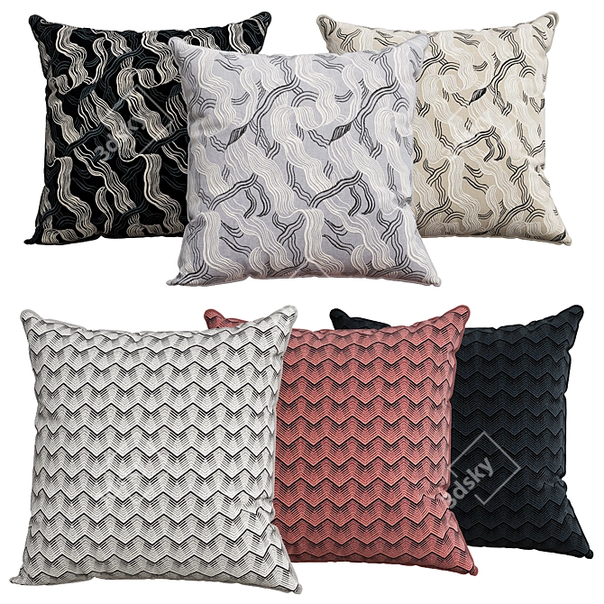 Cozy Home Decor Pillows 3D model image 1