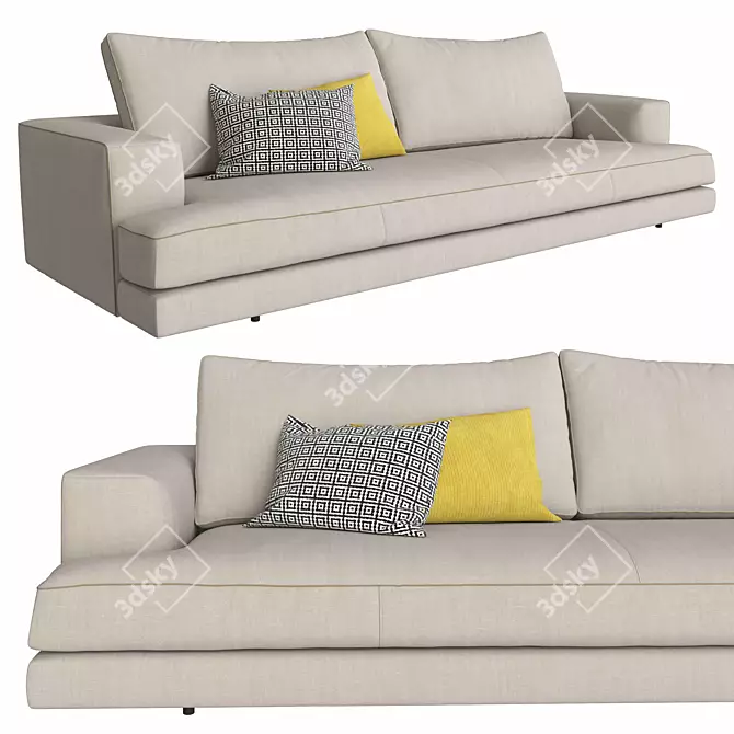 Elegant Nathan Sofa: Stylish Comfort 3D model image 1