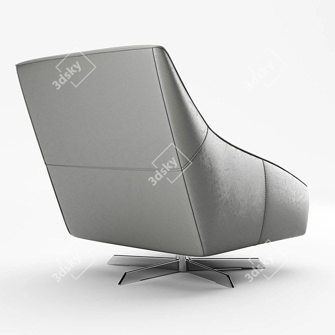 Elegant MAXDIVANI GUSCIO Chair 3D model image 4