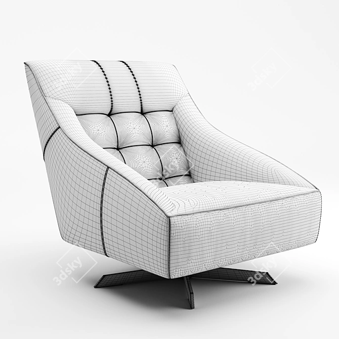 Elegant MAXDIVANI GUSCIO Chair 3D model image 5