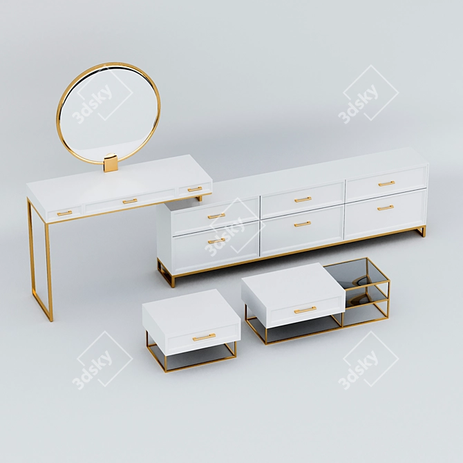 Modern Bedroom Furniture Set 3D model image 1