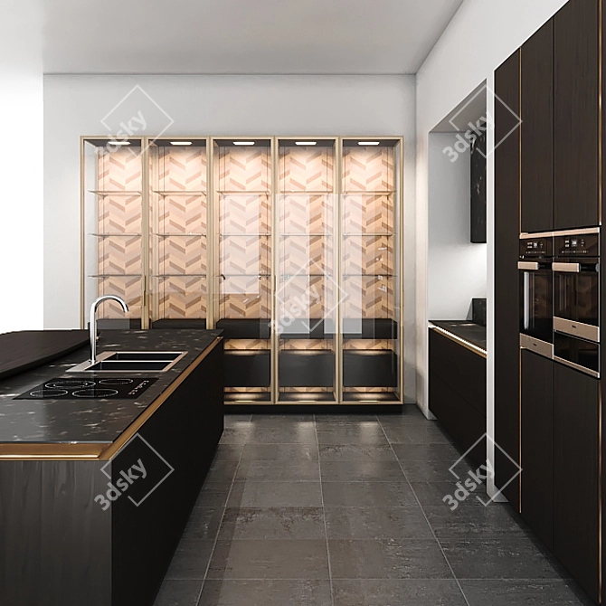 Sleek SieMatic SLX-PURE: High-Quality Kitchen Design 3D model image 2