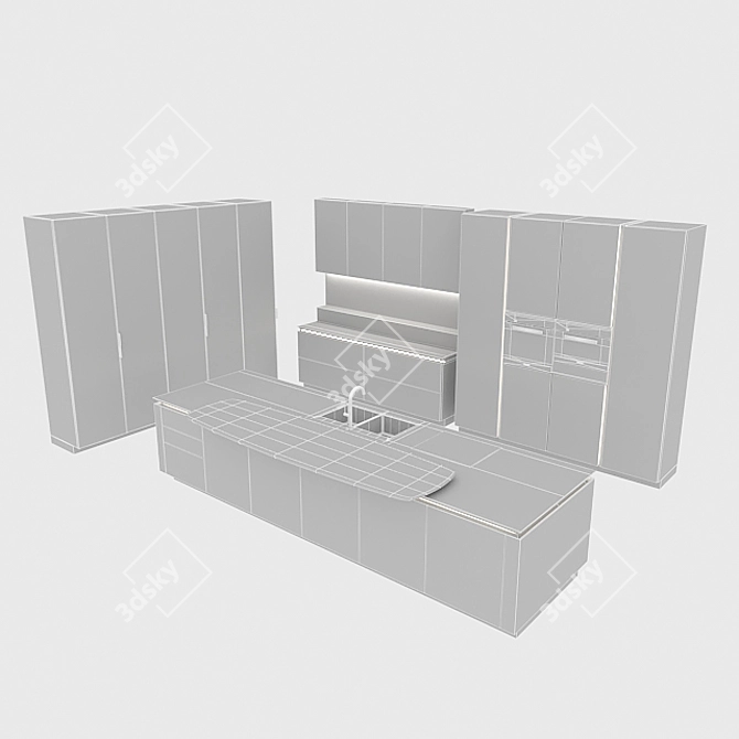 Sleek SieMatic SLX-PURE: High-Quality Kitchen Design 3D model image 5