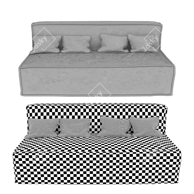 Tommy Milano: Comfortable Folding Sofa 3D model image 5