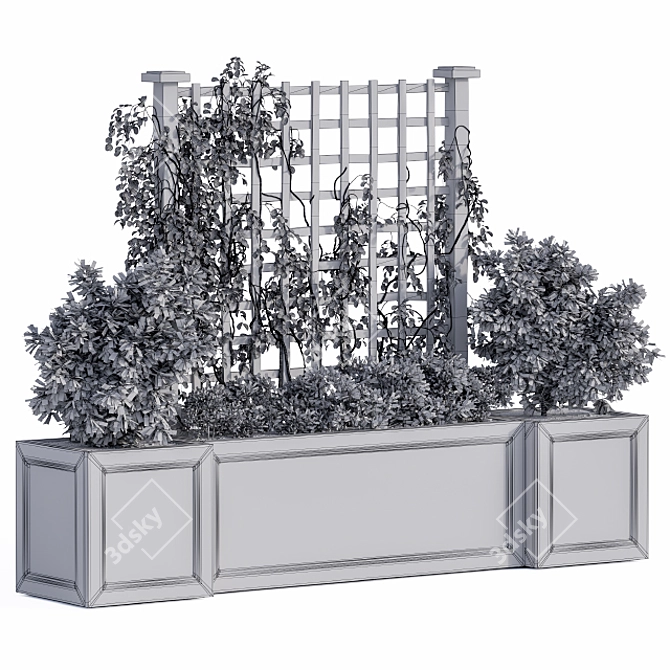 Ivy and White Fence Outdoor Plants 3D model image 3
