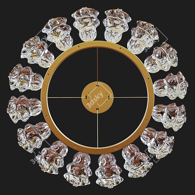 Elegant Blossom Ring Chandelier 3D model image 2