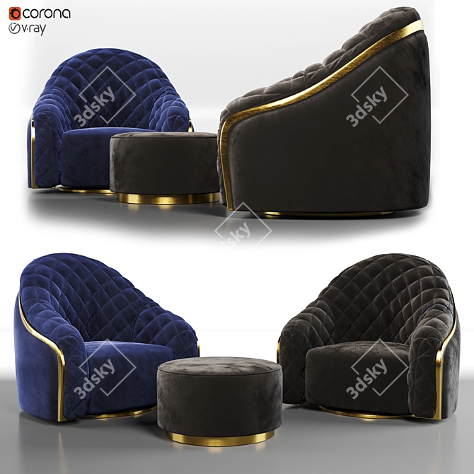 Elegant Cantori Portofino Armchair 3D model image 1