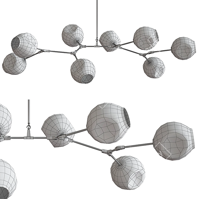 Title: Branching Bubbles Pendant Light 3D model image 2