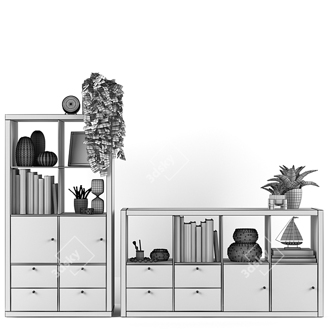 Kallax Decorative Storage Shelf 3D model image 2